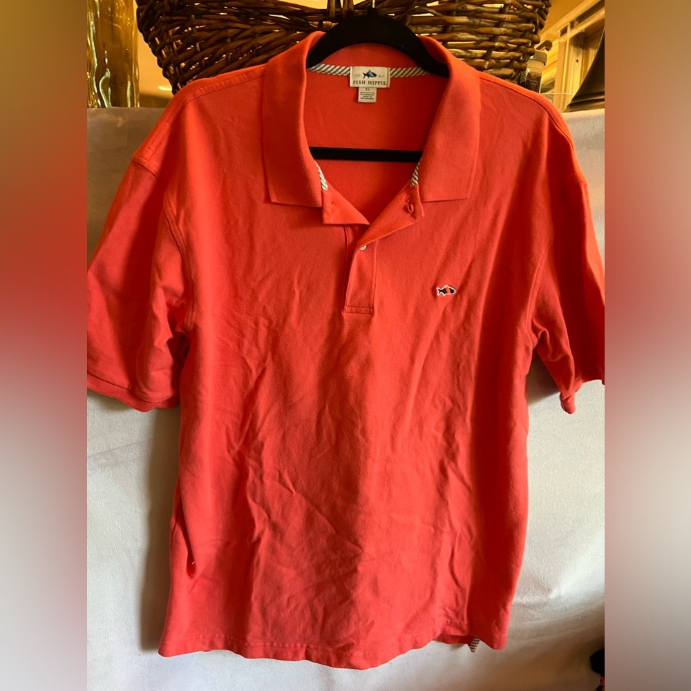 What a great men's fish hippie shirt orange